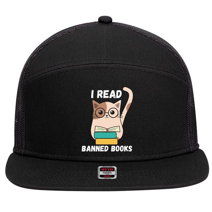 I Read Banned Books 7 Panel Mesh Trucker Snapback Hat