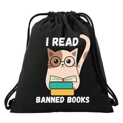I Read Banned Books Drawstring Bag