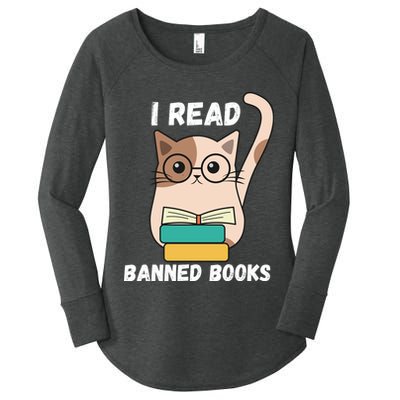I Read Banned Books Women's Perfect Tri Tunic Long Sleeve Shirt