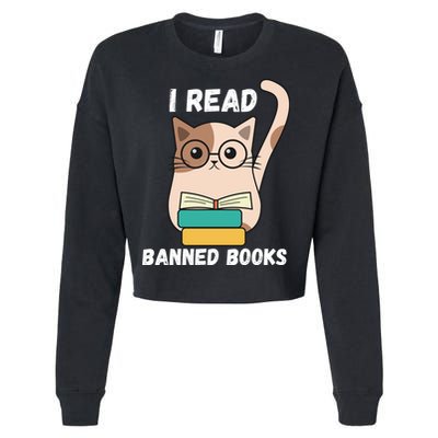 I Read Banned Books Cropped Pullover Crew