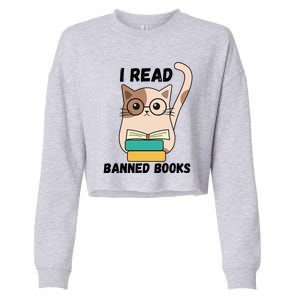 I Read Banned Books Cropped Pullover Crew