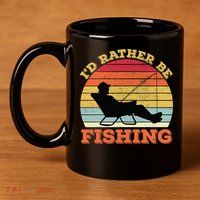 I'd Rather Be Fishing 11oz C Handle Ceramic Mug