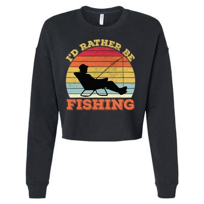 I'd Rather Be Fishing Cropped Pullover Crew