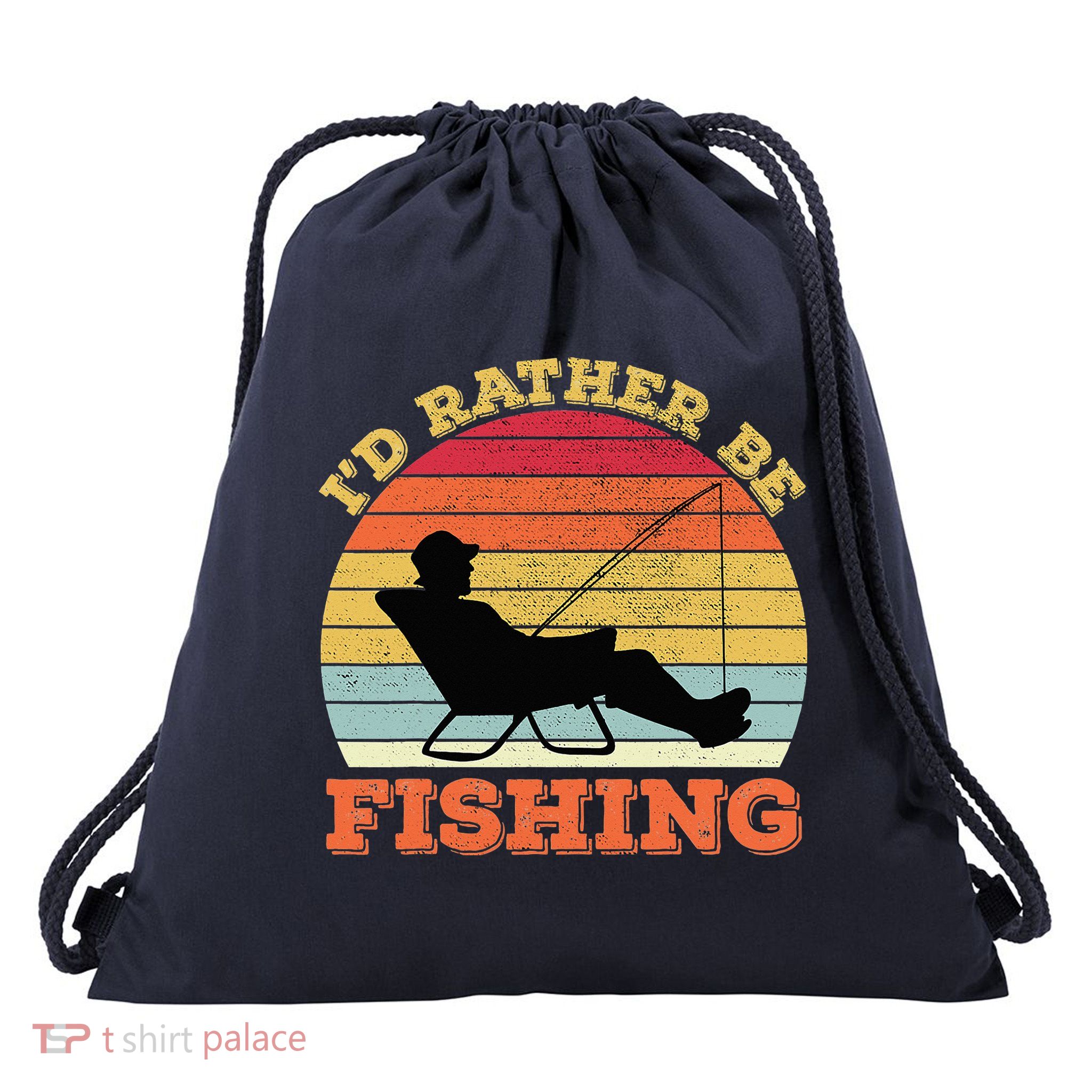 I'd Rather Be Fishing Drawstring Bag