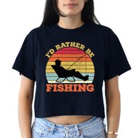 I'd Rather Be Fishing Crop Top