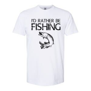 ID Rather Be Fishing Funny Gift Fisher Gift Softstyle CVC T-Shirt