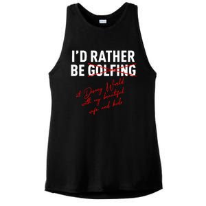 Id Rather Be Not Golfing Ladies PosiCharge Tri-Blend Wicking Tank