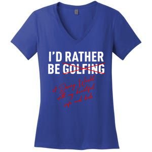 Id Rather Be Not Golfing Women's V-Neck T-Shirt