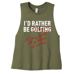 Id Rather Be Not Golfing Women's Racerback Cropped Tank