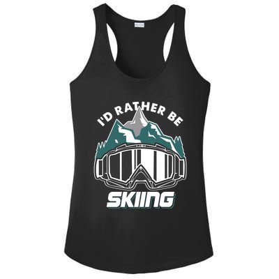 I'd Rather Be Skiing Ski Goggle Snow Skier Winter Sports Premium Ladies PosiCharge Competitor Racerback Tank