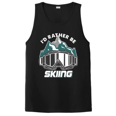 I'd Rather Be Skiing Ski Goggle Snow Skier Winter Sports Premium PosiCharge Competitor Tank