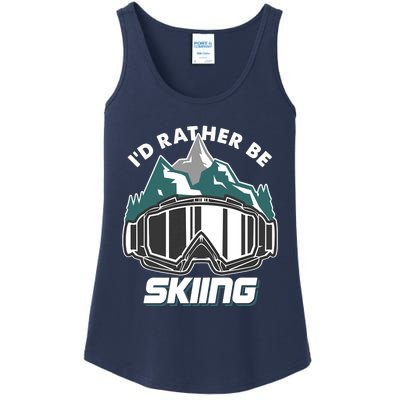 I'd Rather Be Skiing Ski Goggle Snow Skier Winter Sports Premium Ladies Essential Tank