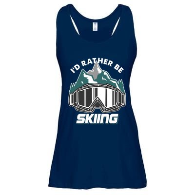 I'd Rather Be Skiing Ski Goggle Snow Skier Winter Sports Premium Ladies Essential Flowy Tank