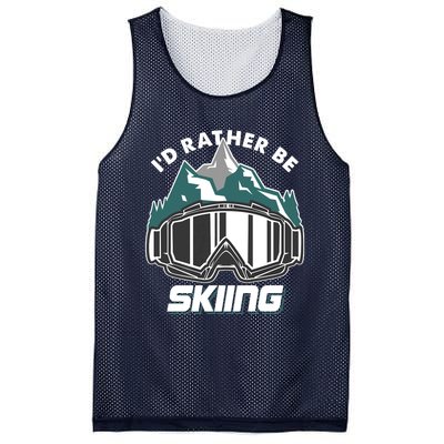 I'd Rather Be Skiing Ski Goggle Snow Skier Winter Sports Premium Mesh Reversible Basketball Jersey Tank