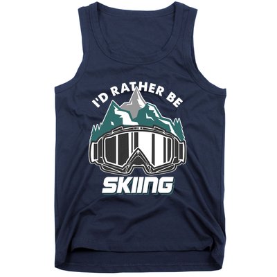 I'd Rather Be Skiing Ski Goggle Snow Skier Winter Sports Premium Tank Top