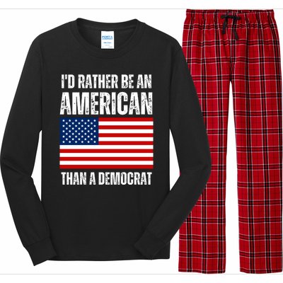 Id Rather Be An American Than A Democrat Long Sleeve Pajama Set