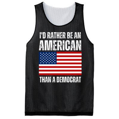 Id Rather Be An American Than A Democrat Mesh Reversible Basketball Jersey Tank