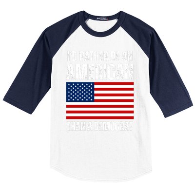 Id Rather Be An American Than A Democrat Baseball Sleeve Shirt