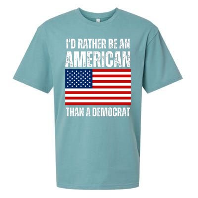 Id Rather Be An American Than A Democrat Sueded Cloud Jersey T-Shirt