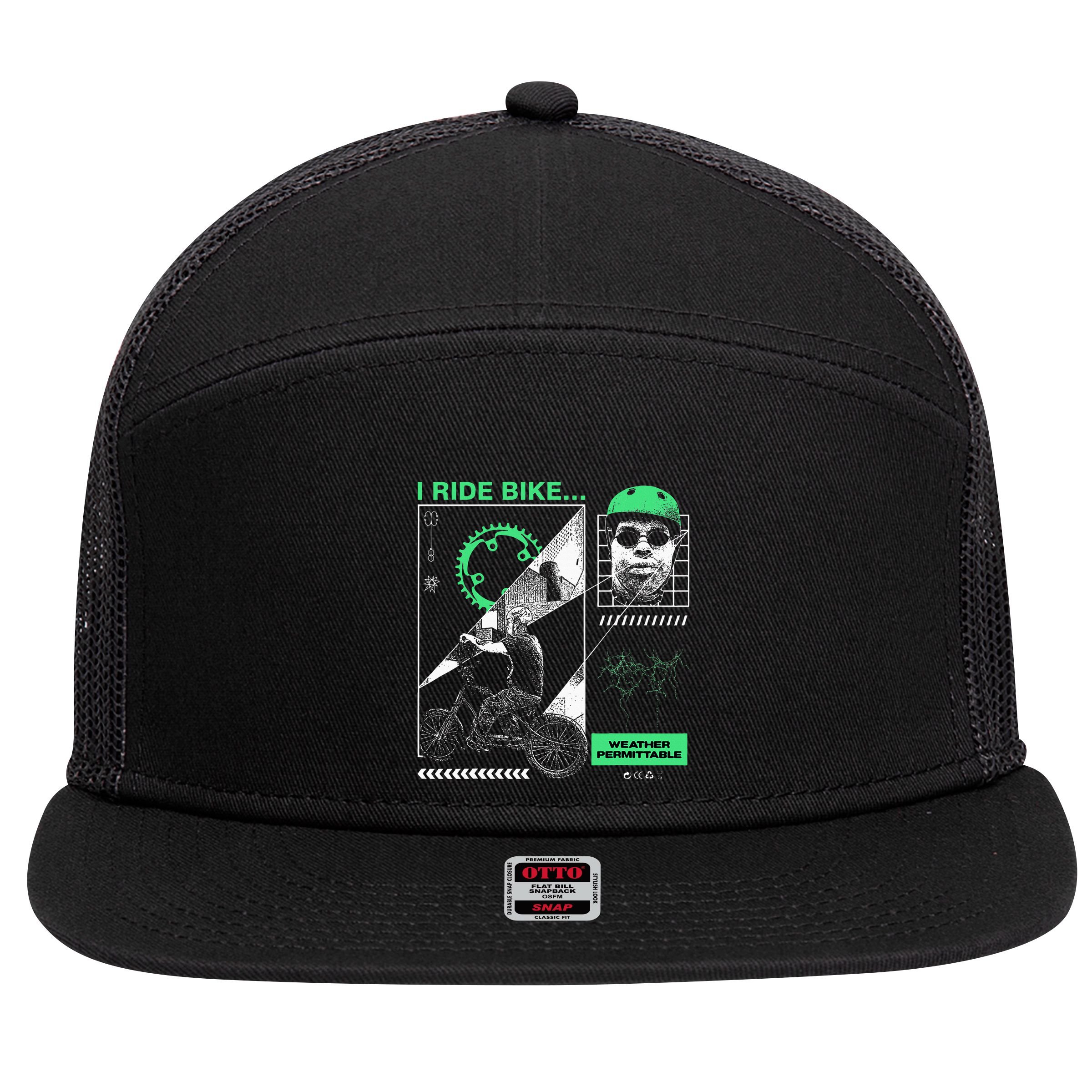 I Ride Bike Kingcobrajfs 7 Panel Mesh Trucker Snapback Hat