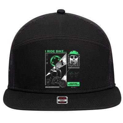 I Ride Bike Kingcobrajfs 7 Panel Mesh Trucker Snapback Hat