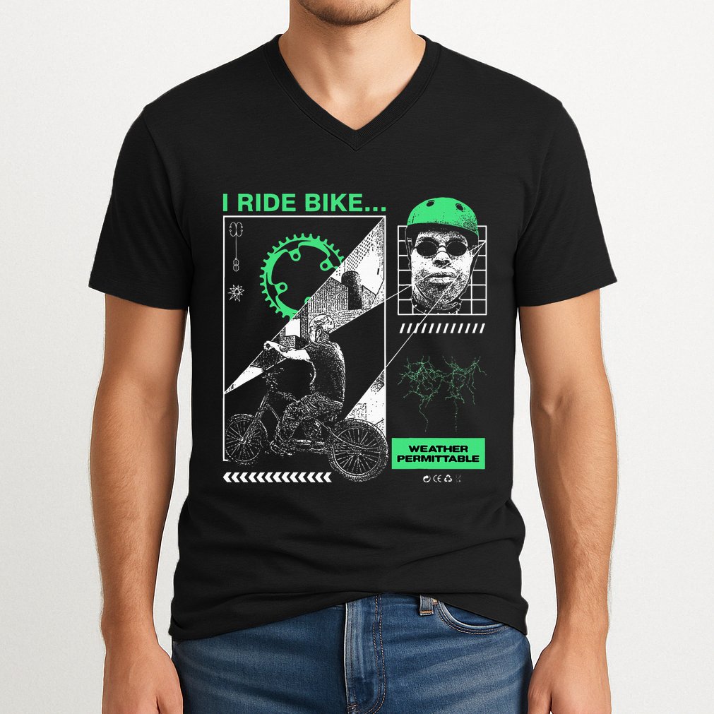 I Ride Bike Kingcobrajfs V-Neck T-Shirt