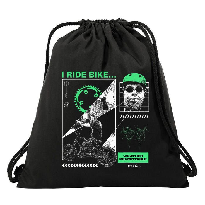 I Ride Bike Kingcobrajfs Drawstring Bag