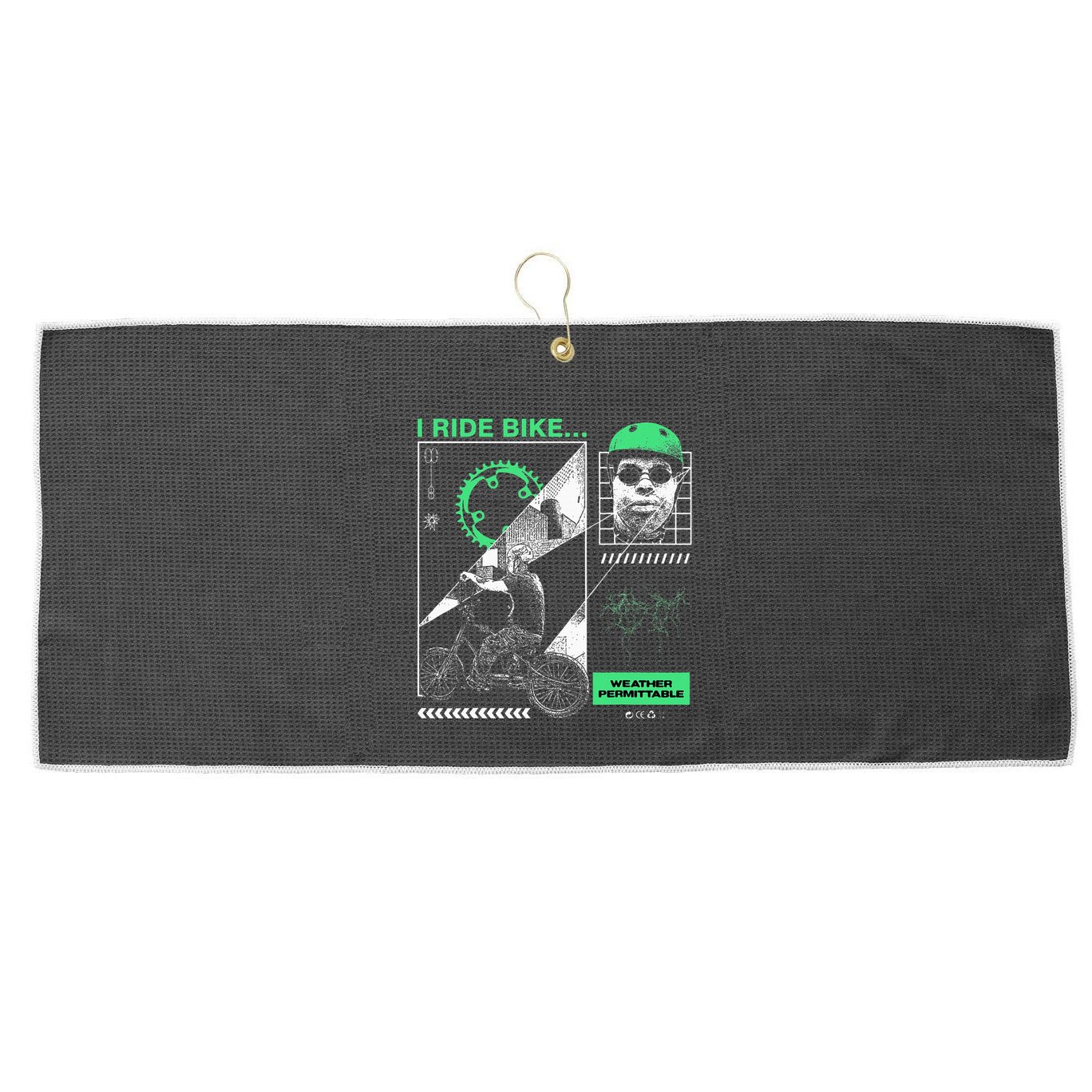 I Ride Bike Kingcobrajfs Large Microfiber Waffle Golf Towel
