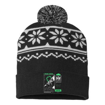 I Ride Bike Kingcobrajfs USA-Made Snowflake Beanie