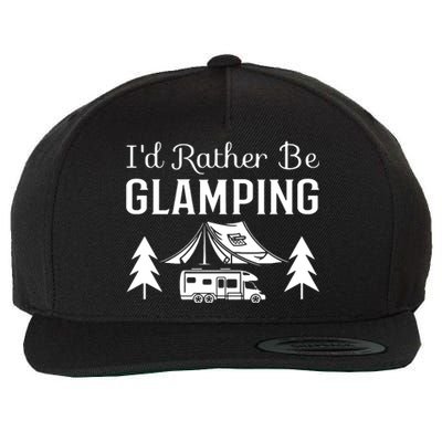 ID Rather Be Glamping Wool Snapback Cap