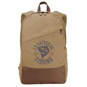 I’d Rather Be Fishing Funny Fishing Saying Graphic Novelty Cotton Canvas Backpack