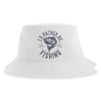 I’d Rather Be Fishing Funny Fishing Saying Graphic Novelty Sustainable Bucket Hat