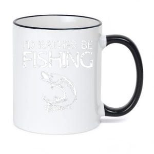 Id Rather Be Fishing Fisherman 11oz Black Color Changing Mug