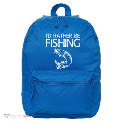 Id Rather Be Fishing Fisherman 16 in Basic Backpack