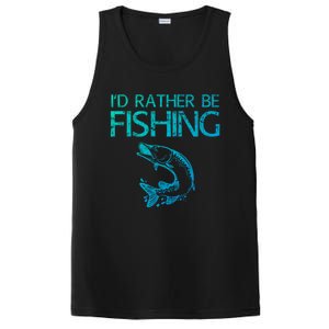 ID Rather Be Fishing Funny Gift Fisher Gift PosiCharge Competitor Tank