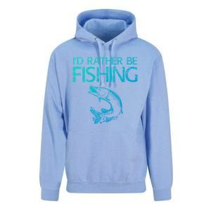 ID Rather Be Fishing Funny Gift Fisher Gift Unisex Surf Hoodie