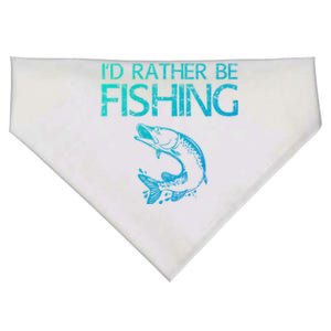 ID Rather Be Fishing Funny Gift Fisher Gift USA-Made Doggie Bandana