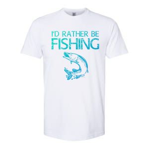 ID Rather Be Fishing Funny Gift Fisher Gift Softstyle CVC T-Shirt