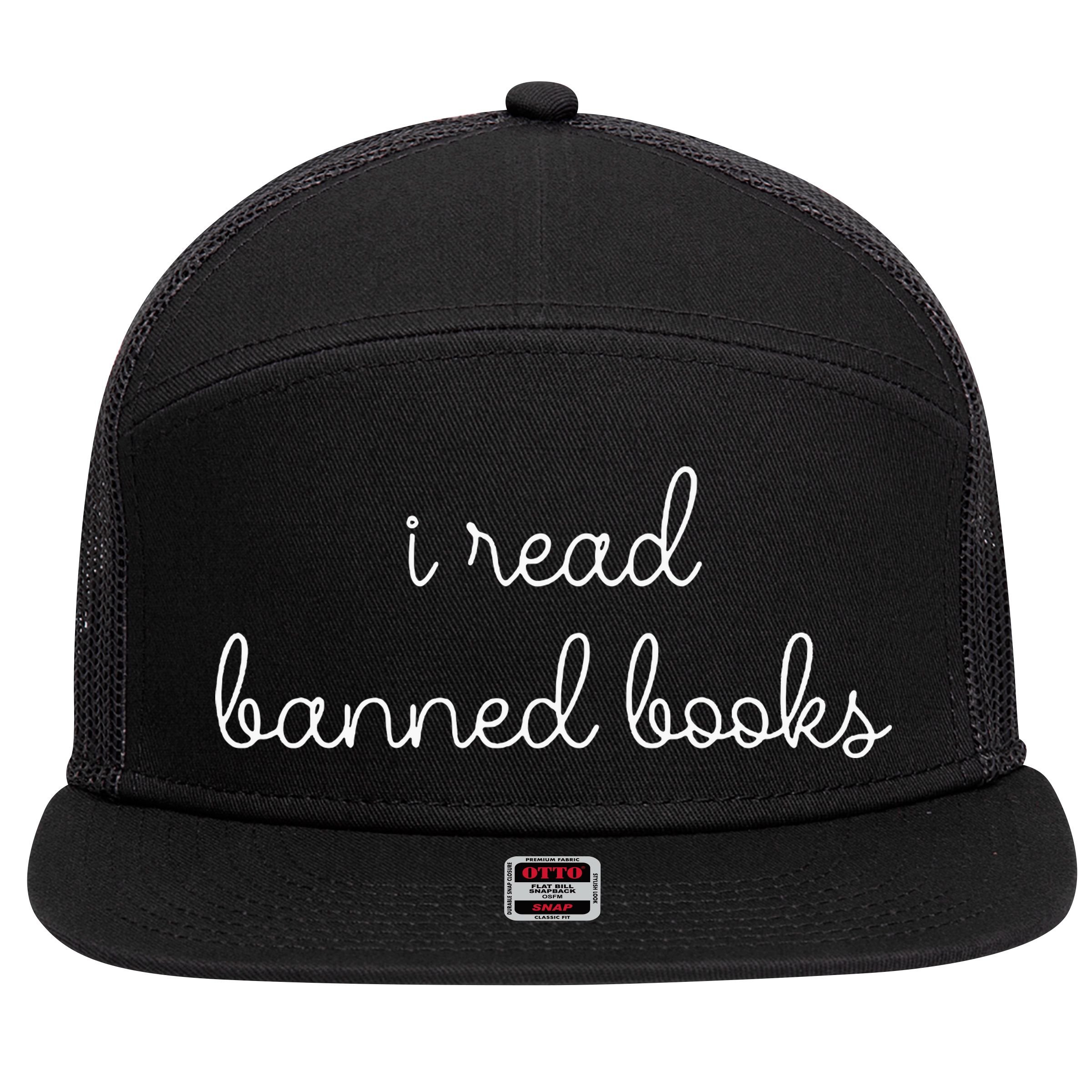 I Read Banned Books 7 Panel Mesh Trucker Snapback Hat