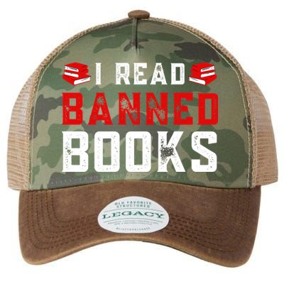 I Read Banned Books Im With The Banned Vintage Retro Legacy Tie Dye Trucker Hat