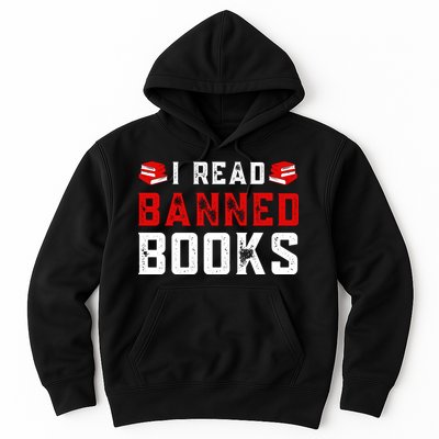 I Read Banned Books Im With The Banned Vintage Retro Hoodie