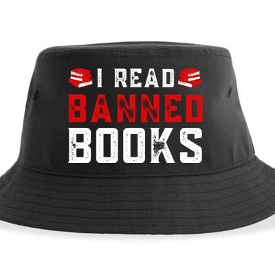 I Read Banned Books Im With The Banned Vintage Retro Sustainable Bucket Hat