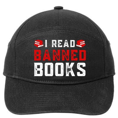 I Read Banned Books Im With The Banned Vintage Retro 7-Panel Snapback Hat