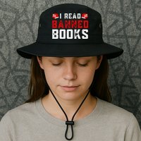 I Read Banned Books Im With The Banned Vintage Retro Bucket Hat