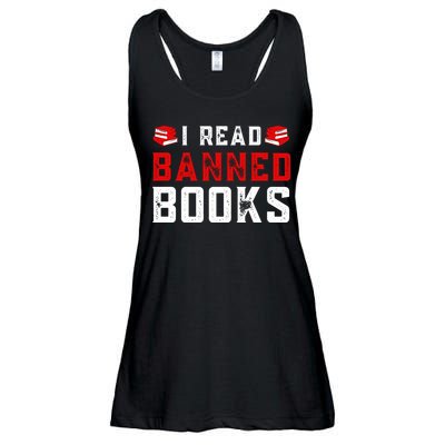 I Read Banned Books Im With The Banned Vintage Retro Ladies Essential Flowy Tank