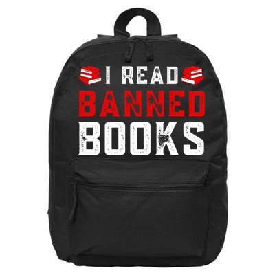 I Read Banned Books Im With The Banned Vintage Retro 16 in Basic Backpack
