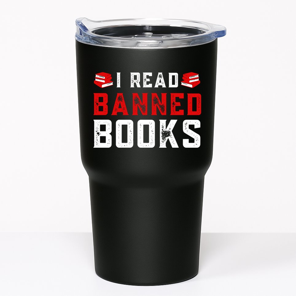 I Read Banned Books Im With The Banned Vintage Retro Tumbler