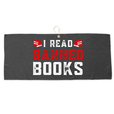 I Read Banned Books Im With The Banned Vintage Retro Large Microfiber Waffle Golf Towel