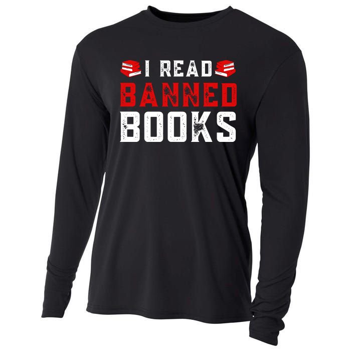 I Read Banned Books Im With The Banned Vintage Retro Cooling Performance Long Sleeve Crew