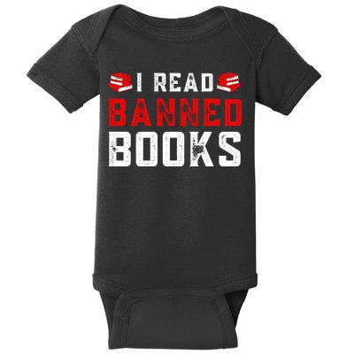 I Read Banned Books Im With The Banned Vintage Retro Baby Bodysuit
